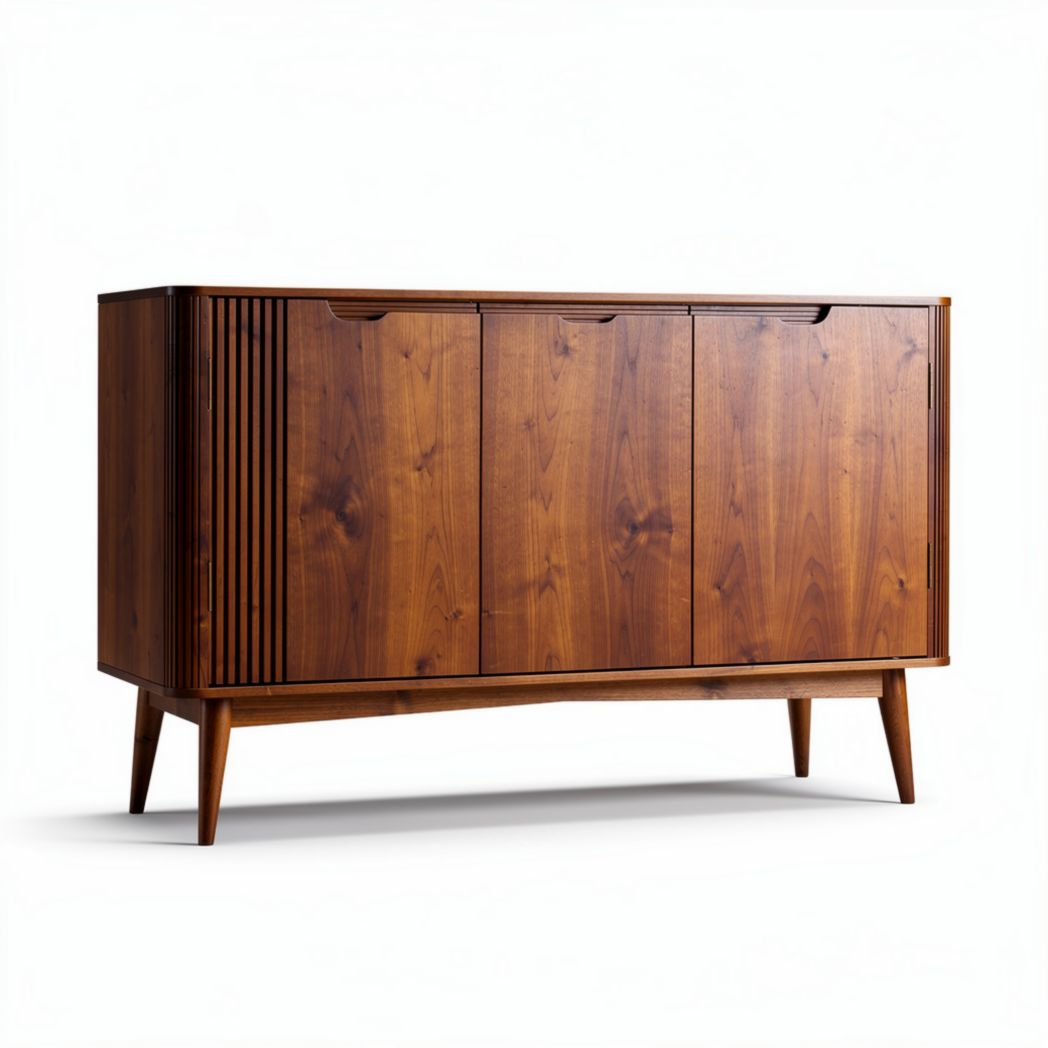 Eikenhouten dressoir met vier deuren en een afmeting van 120 x 40 x 75cm