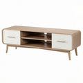 TV kast van hout met twee deuren en open vakken 120 x 40 x 45cm
