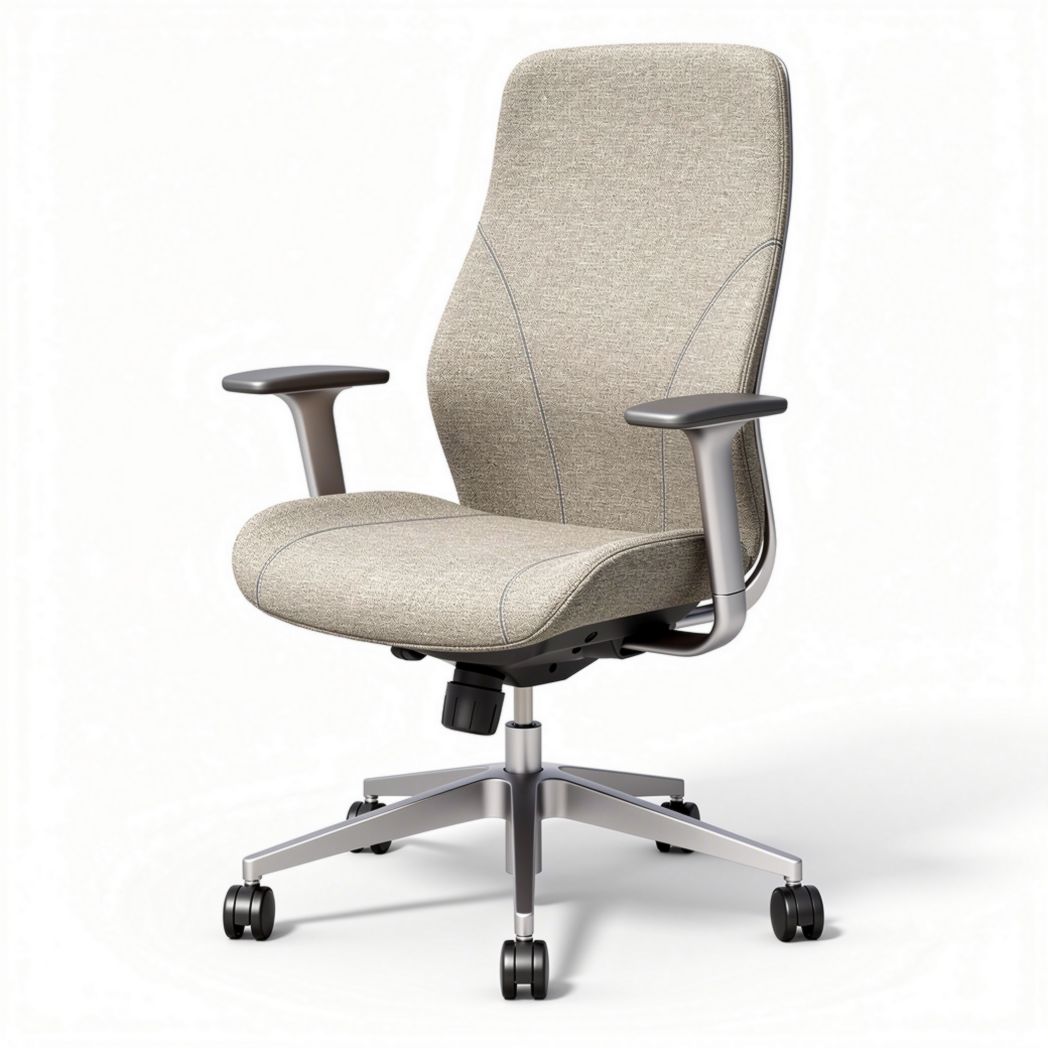 Stijlvolle bureaustoel met comfortabele bekleding in grijs 60 x 60 x 100cm