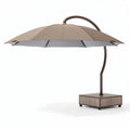 Bruine parasol met aluminium frame en houten voet 150 x 150 x 250cm